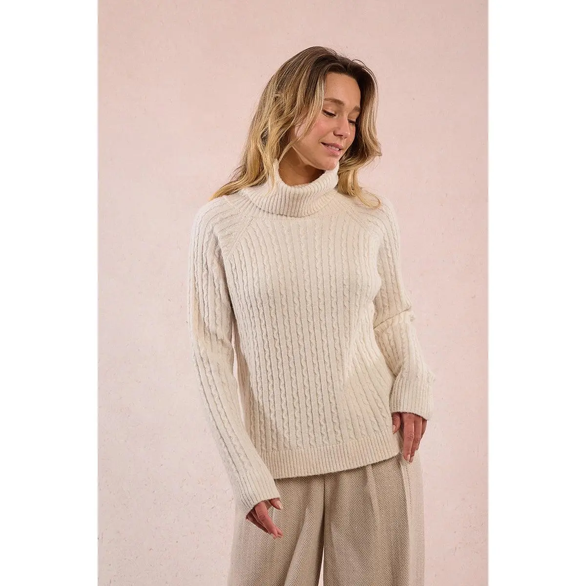 Cable Knit Turtleneck Sweater