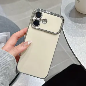 iPhone 11/12/13/14/15/16/17 Pro Max/Air Case|   Premium Electroplated Full-Cover Large View Window Soft Case