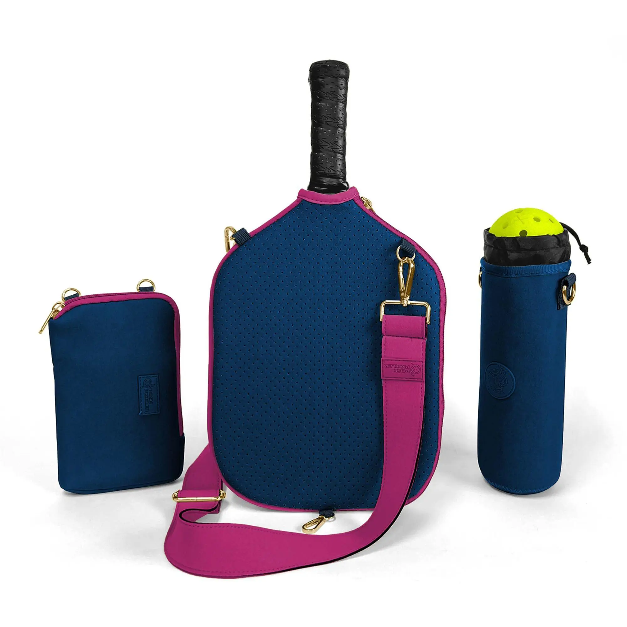 Posh Pickler Pickleball Cover, Pouch & Ball Bag3-Piece Set Posh Pickler Pickleball Cover, Pouch & Ball Bag3-Piece Set