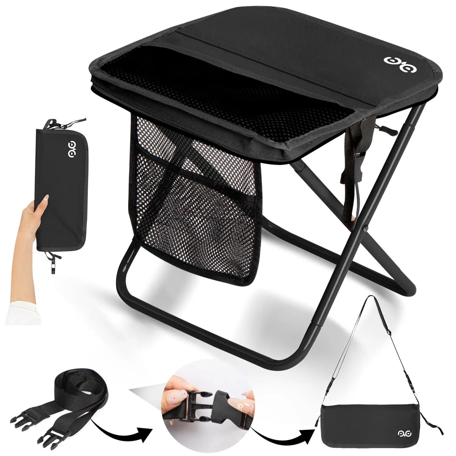 【Outdoor essential】 Camdoor Top Best Gift Choices，Portable Outdoor Folding Chair with Shoulder, Strap Ultra Light 1.5 lbs, Max Load 400lb, Two Side Pockets Velcro Storage for Camping Hiking Fishing BBQ Parties,Gift for Her/Him Sprin