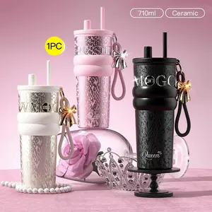 24oz Insulated Water Bottle, Modern Coffee Cup, Thermal Mug, Geometric, Reusable Stainless Steel Travel Mug, Leakproof Tumbler, with Lid and Straw, Insulated Vacuum Flask, Insulated Drinkware, Insulated Bottles, Gift for Men and Women