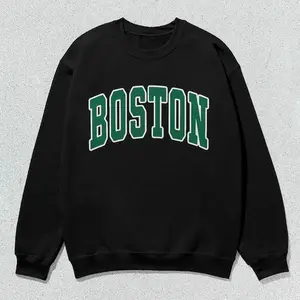 Boston Sweatshirt Collegiate Crewneck Sweater Unisex Green
