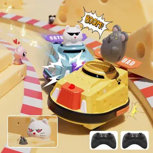 RC Cheese Bumper Car with Cat and Rat War Remote Control Car 2.4GHz Rechargeable RC Race Car for Boys and Girls Christmas Gift TikTokShopBlackFriday