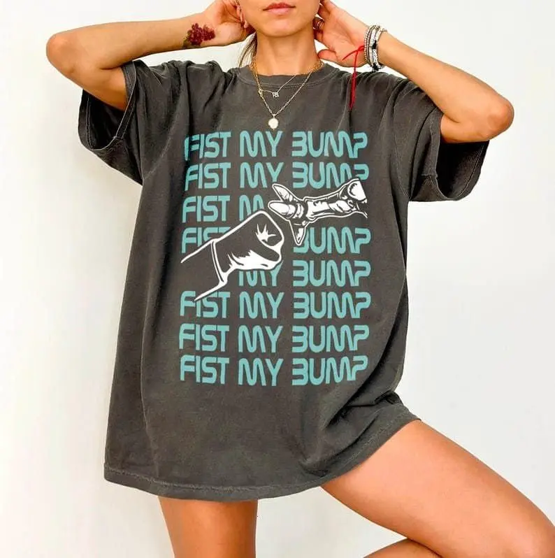 Gildan Project Hail Mary "Fist My Bump" Unisex Classic Fit Graphic T-Shirt, Cute 100% Cotton Round Neck Top, Graphic Print, Basic, Fitted, Preppy, Casual, Childrens Day, Fabric, Tear Label, Short Sleeves, Fitted Cut
