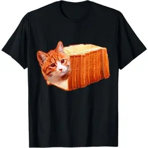 Funny Fat Orange Cat Bread Meme T-Shirt