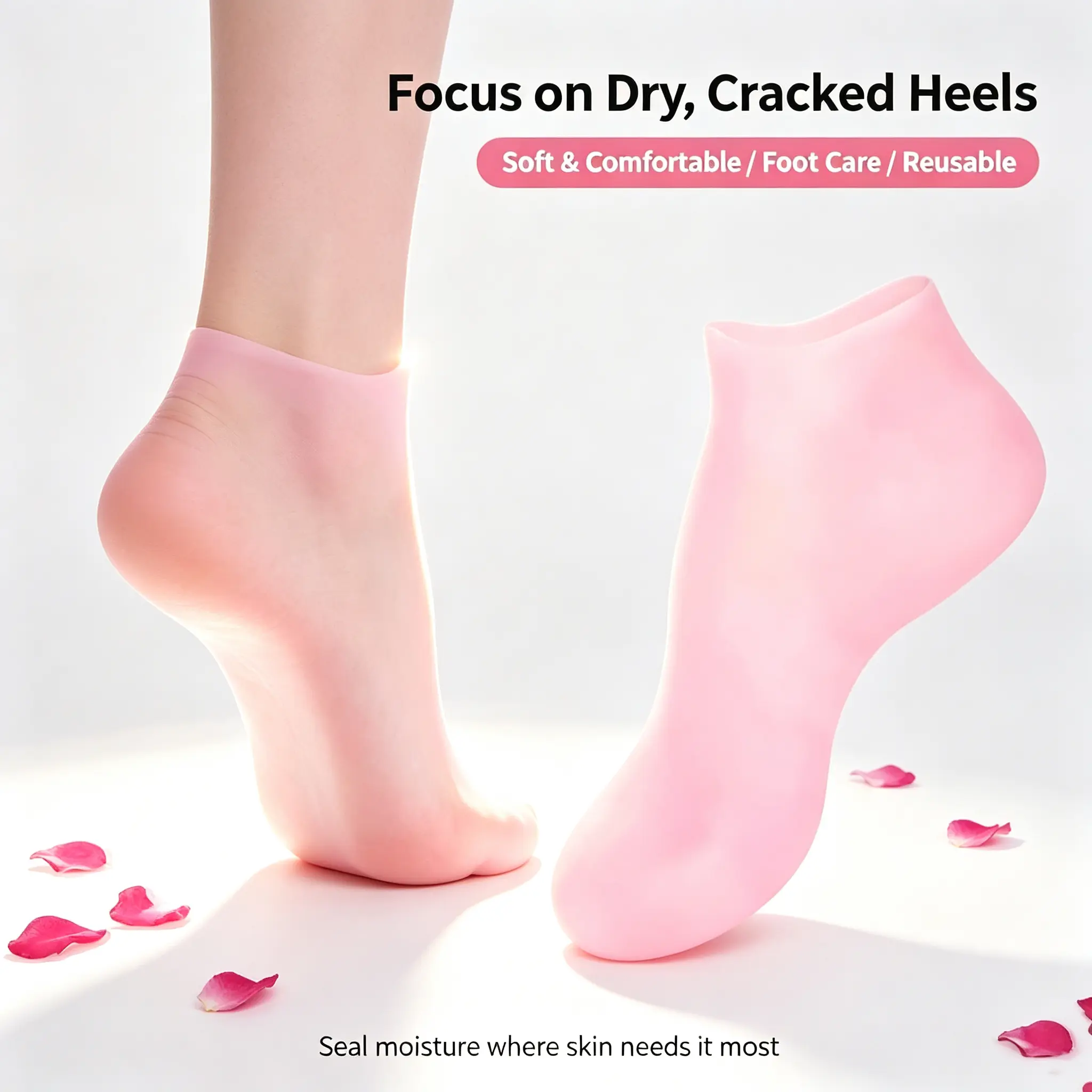 Home Pedicure Hack! Silicone Moisturizing Socks for Cracked Dry Feet