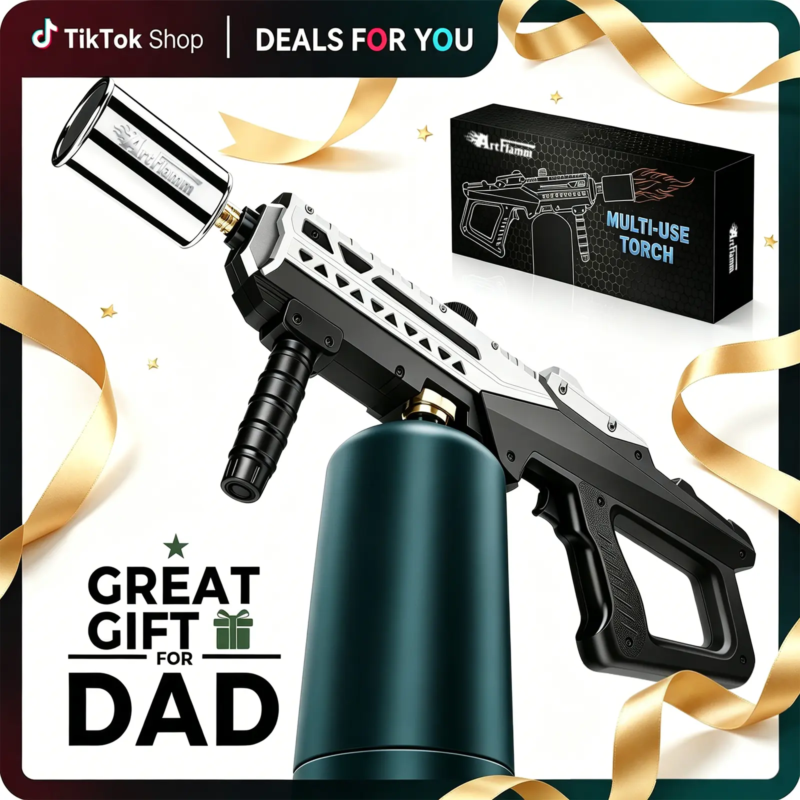 【Father's Day Gift】Artflamm Propane Torch Gun, Flametorch Blow Torch with Adjustable Flame, Multipurpose Cooking Torch for BBQ, Searing Steak, Camping, Charcoal Lighter & Small Welding (Tank Not Included)#fathersdaygift