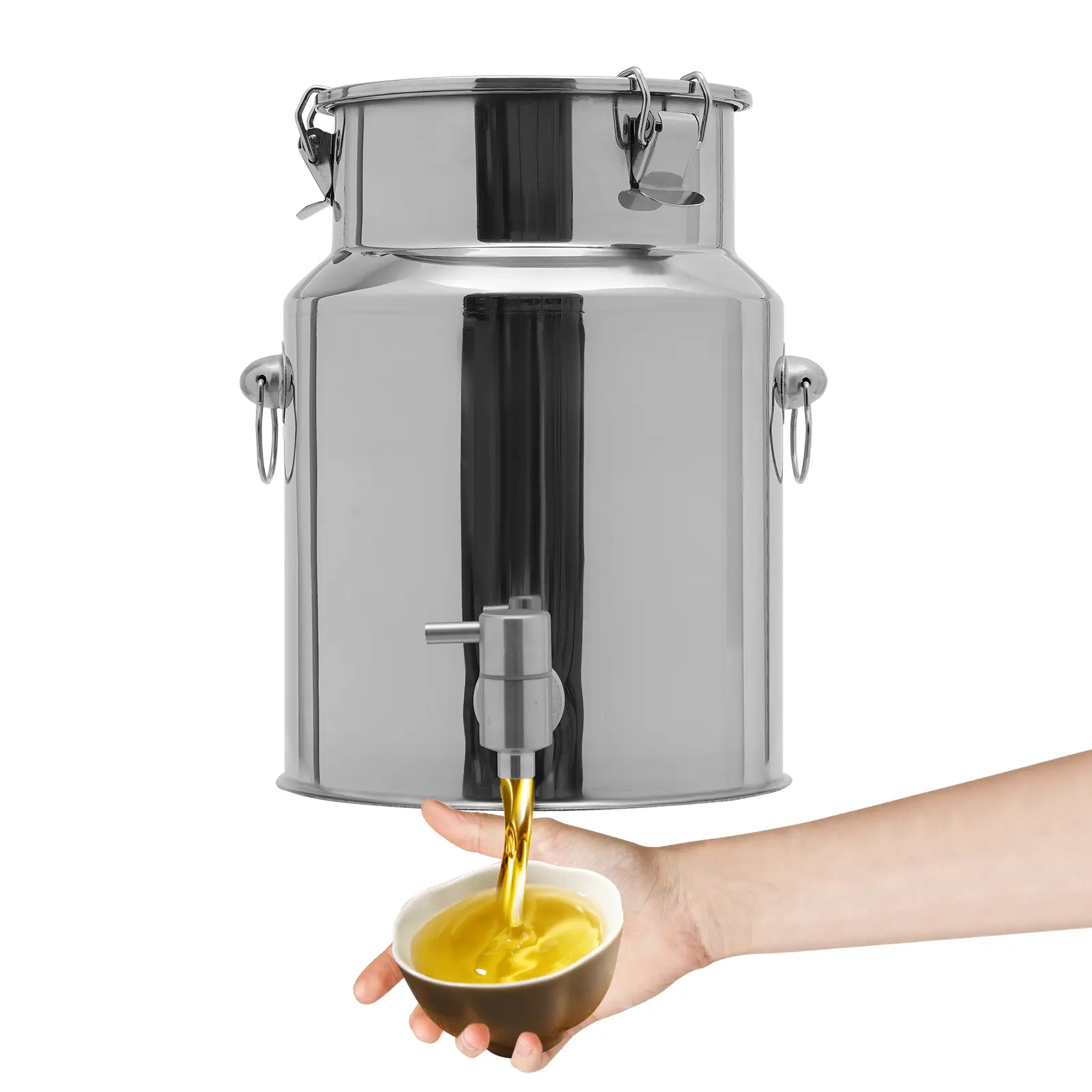 2.64 Gallon 304 Stainless Steel Beverage Dispenser with Spigot & Airtight Lid, Leakproof Drink Dispenser for Milk Juice Oil Water, Large Capacity for Home Kitchen Party Camping,summervibes Jug Modern Father Son High School Graduation Gift Jug Sturdy
