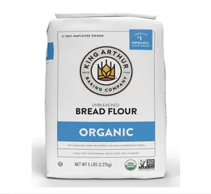 King Arthur Unbleached Organic Bread Flour - High Protein 12.7% for Lofty Yeasted Breads, Non-GMO, Kosher Certified - Premium Baking Flour for Artisan Loaves, Pizza Dough, and Sourdough (5 lbs)