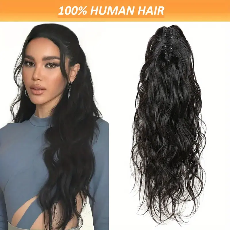 2025 Wholesale Fashion Human Hair Body Wave Ponytail Extensions 8-28 Inch - Natural Black Brazilian Hair Claw Clip Ponytails for Women, Easy Install No Glue Hairpiece for Casual & Formal Outfits, Versatile Hairpiece, Sleek Ponytail, Secure Fit Ponyta
