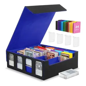 Collectible Card Storage Box, Trading Card Storage, Holds over 3000 Cards, Display Window, Advanced Game Card Organizer with Holder and Dividers
