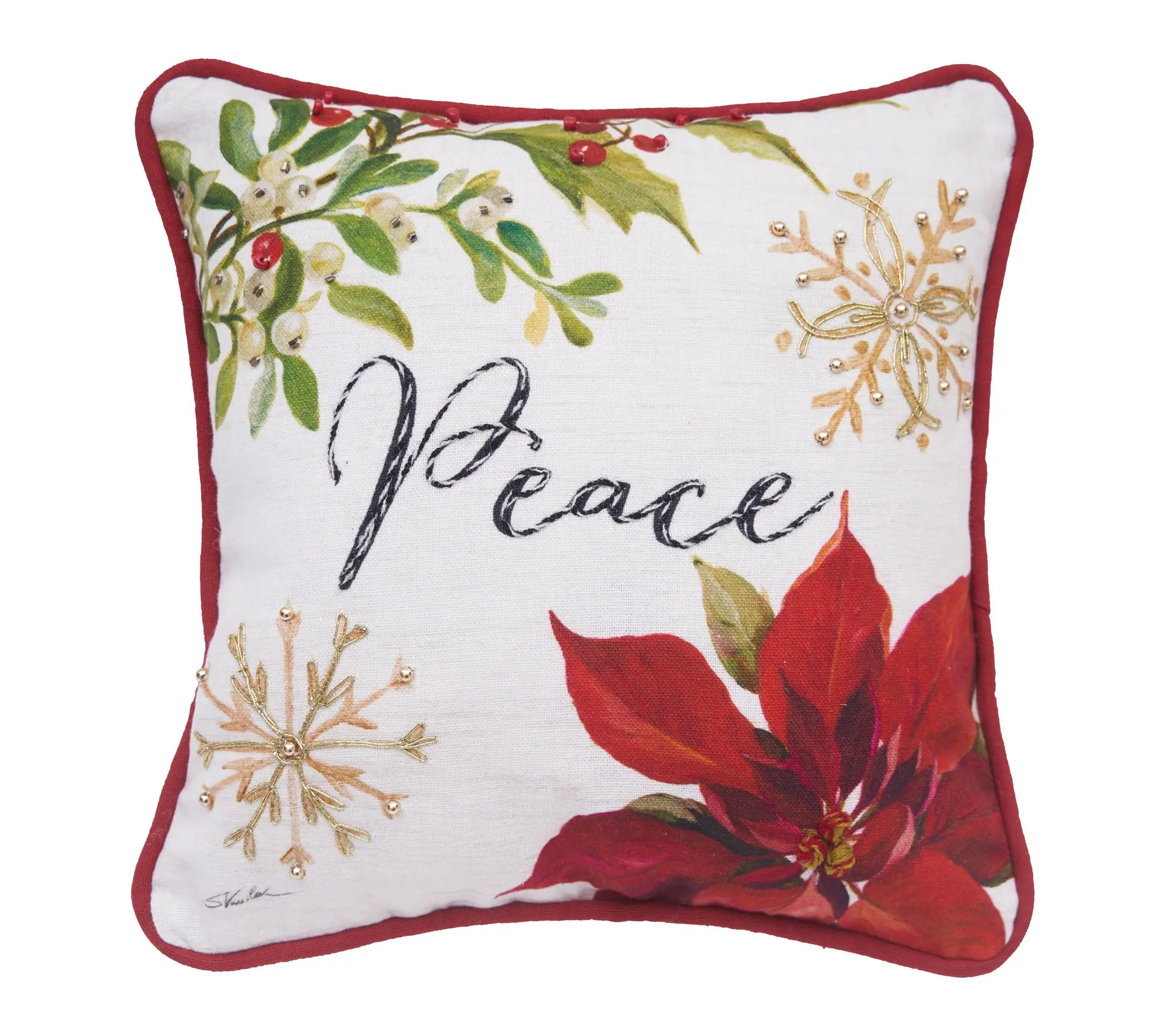 C&F Home Peace Poinsettia Pillow