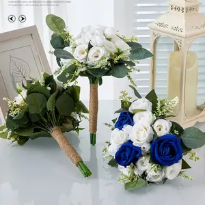 Bride Handheld Flower Bouquet Outdoor Wedding Decoration, Realistic Artificial Flowers for Photography Props, Perfect for Weddings and Events