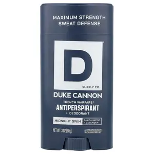 Duke Cannon Supply Co. Trench Warfare® Antiperspirant + Deodorant, Midnight Swim, Sandal Wood + Lavender, 3 oz (85 g)