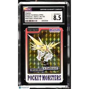 1996 Bandai Carddass Pokemon Part 2 Zapdos #145 Red Card Prism Holo CGC 8.5