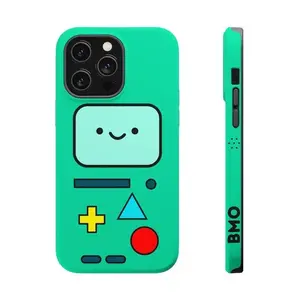 Cute Adventure Time BMO Fan Art Magnetic Tough Case, Phone Cover for Cartoon Network Fans, Funny Accessory For iPhone 17 16 15 14 13 12 11 Pro Max Plus | Y2K Kidcore Aesthetic | Ultimate Premium Drop Protection