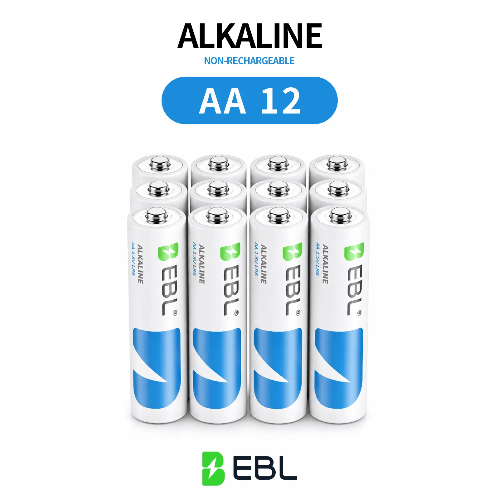 EBL High-Performance Primary (Non-Rechargeable) Alkaline Replacement Batteries Set - AA 24+AAA 24 Combo, Both Sizes in 1 Order, 10-Year Shelf Life, Leak-Resistant, Mercury-Free, Ideal for Home & Office Everyday Use