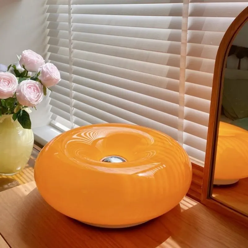 Creative LED Wall Lamp, Donut Shape Desktop Decoration Rechargeable Table Light, Home Decor Light, Decorative Lights, Touch Switch Three Color Temperatures, Living Room Bedroom Dining, Dimmable Lighting
