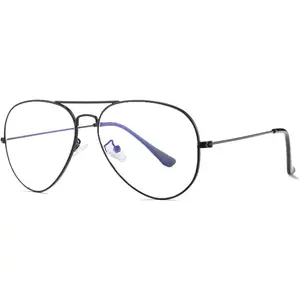 Clear Lens Aviator Glasses Blue Light for Women Men Classic  Frame Non-prescription Eyeglasses