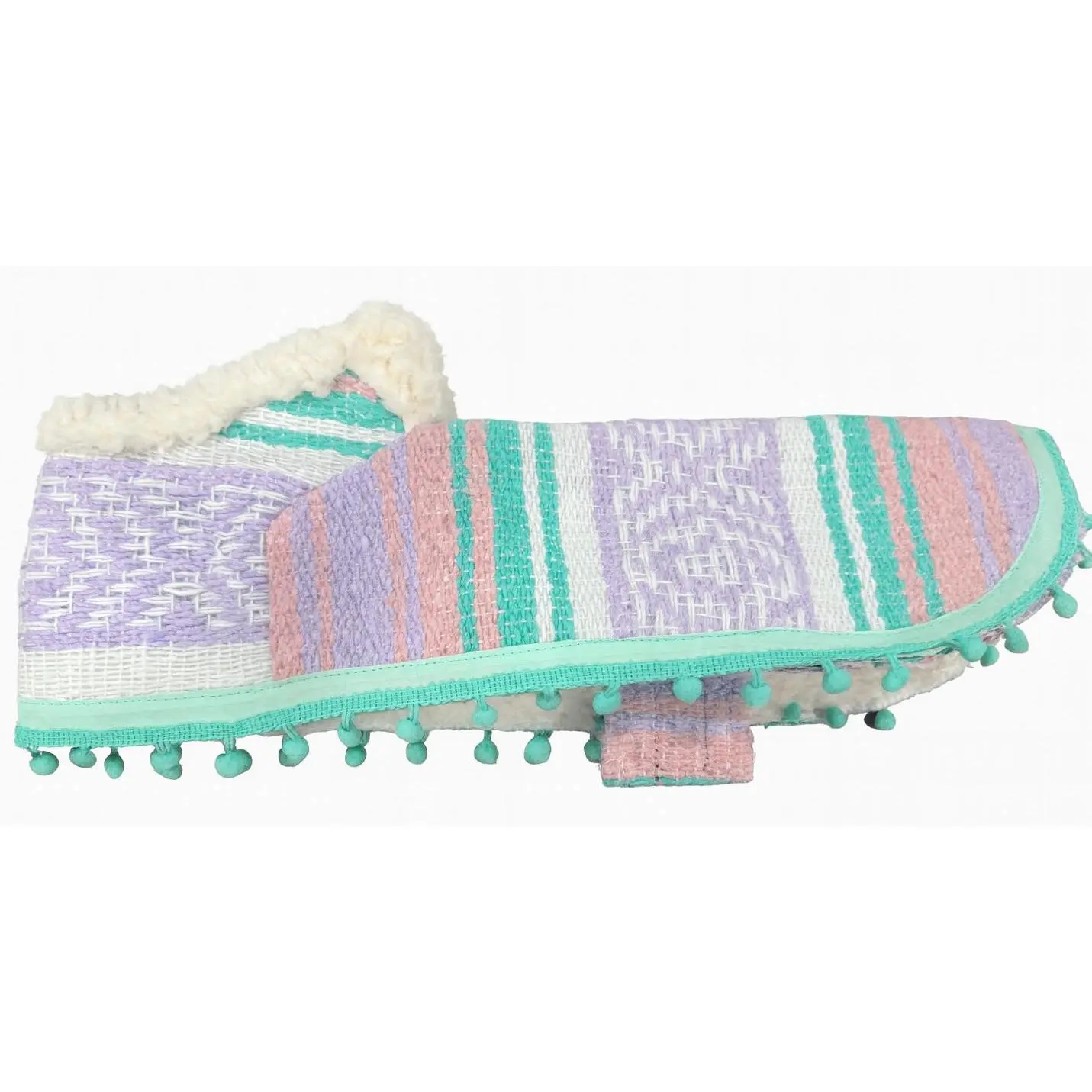 Size 00-3WN Pink/Tiffany/Lavender Dog Poncho/Sarape with Fur