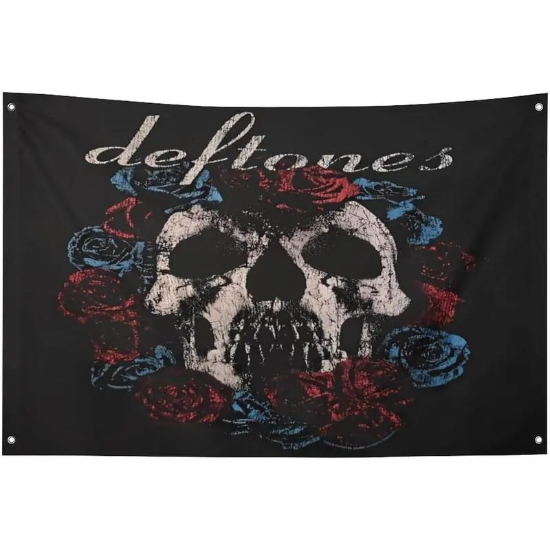 for DefTones Flag Skull Art Poster Tapestry for Decorating Garden Yard Balcony Wall Hanging College Dorm Wall Decor Room Flags 3x5 ft