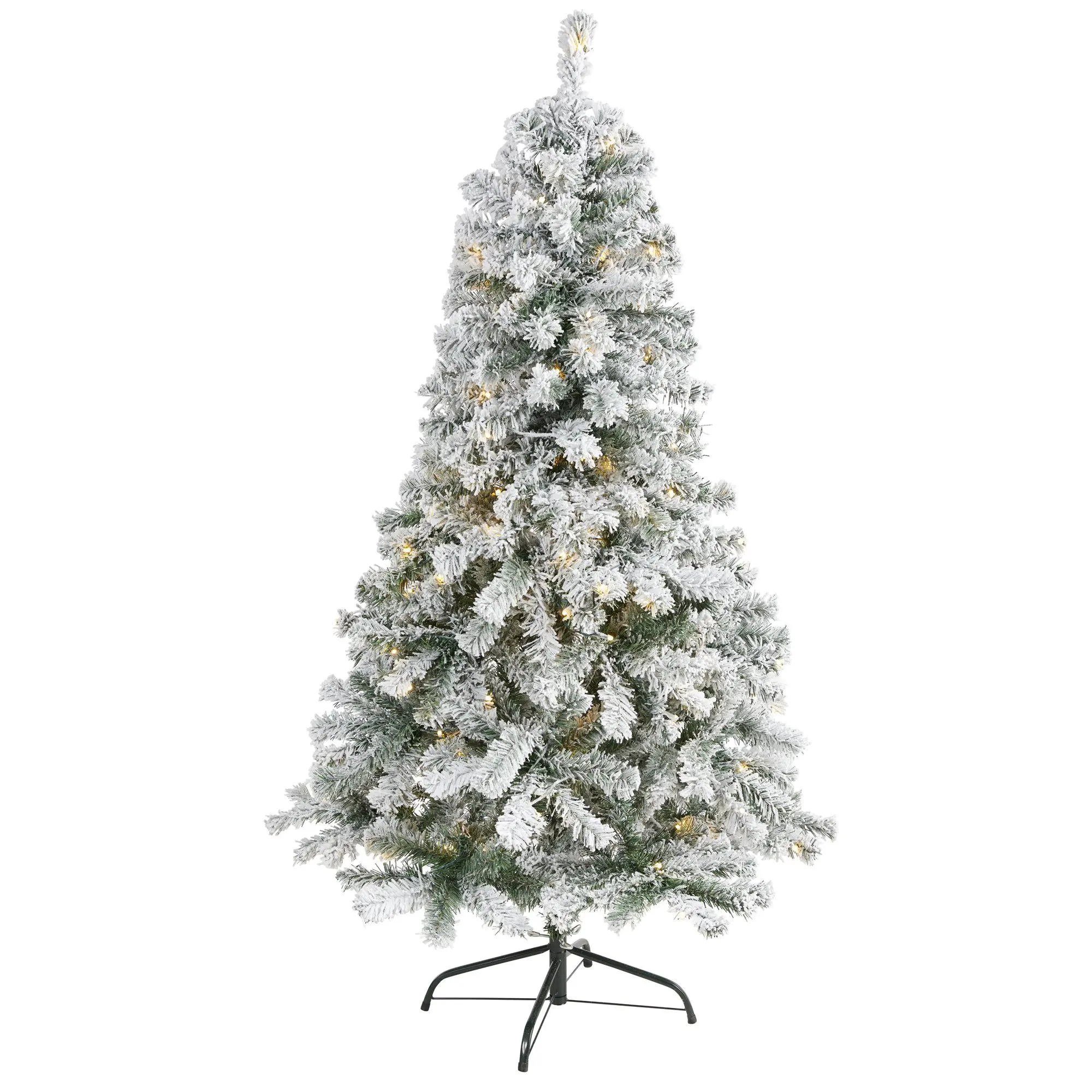 5' Flocked Rock Springs Spruce Artificial Christmas Tree with 150 Clear LED Lights 5' Flocked Rock Springs Spruce Artificial Christmas Tree with 150 Clear LED Lights