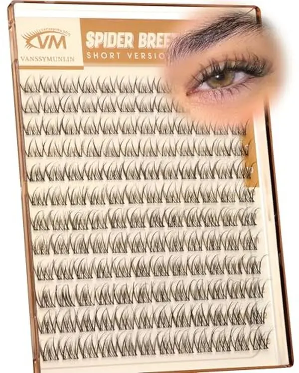 Short Spider Breeze Lash Clusters, Natural Wispy 8-12mm Eyelash Clusters | D Curly Lashes Cluster Short & Invisible Band Cluster Eyelash Extensions Reusable Individual Lashes for DIY by Vanssymunlin