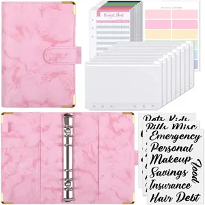 Budget Binder,  Saving Binder with Zipper Envelopes,  Envelopes and Expense Budget Sheets for Budgeting (Mabblepink)