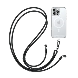 Satechi OntheGo USB-C Lanyard Cable, 60W Fast Charging, 480Mbps Data Transfer, Built-in Crossbody Strap, Adjustable 1.5m / 4.9ft Braided Cord, USB-C to USB-C Cable for iPhone, Android