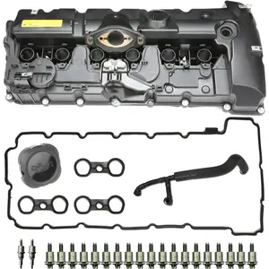 N52 Engine Valve Cover Kit with Oil Cap & PCV Hose Compatible with BMW E82 128i, E9X 323i 328i, E60 528i, E70 X5 3.0si, E83 X3, E85 Z4, E89 Z4, F10 528i N52/ N51 SULEV