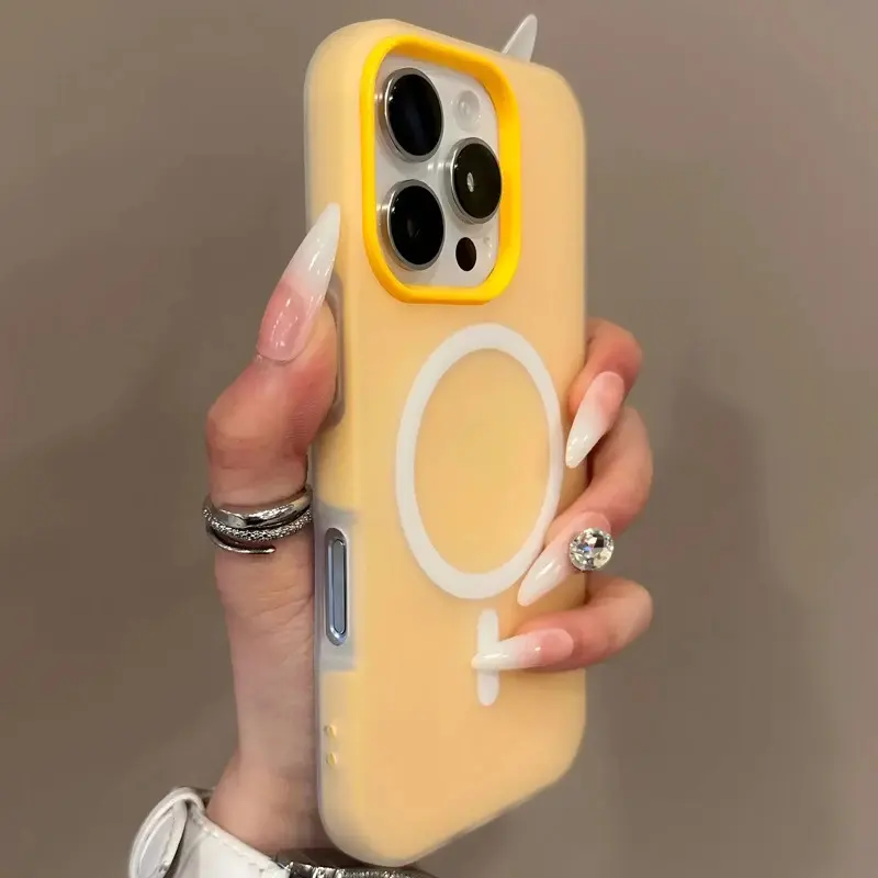 MagSafe 2-in-1 Silicone TPU Smartphone Case - Multi-Model for iPhone 17Air/17/16/15/14/13/12/11 Pro Max Plus, Luxury Candy Color, Soft Matte Grip, Vintage Skull Pattern, Protection, Halloween Horror Character, Magnetic Wireless Charging Cover