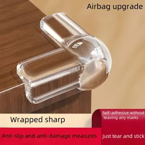 Airbag Upgrade Corner Protector for Baby Clear Transparent High Chair Nursery Furniture Edge Safety Bumpers Anti-collision & Damage Measures Self-adhesive No Marks Protective angle