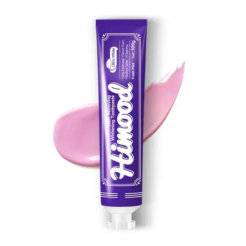 HIMOOD Gentle Chemical-Free Fluoride-Free Peppermint Toothpaste for Sensitive Adults - Anti-Bacterial, Whitening, Soothing, Color Correction, Plaque Removal, Gum Health, Fresher Breath, Cleaner Mouth, 100g Fruity Mint Bad Breath Oral Freshening Toothpaste