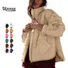 UANEO Women's Quilted Puffer Jackets Lightweight Zipper Short Padded Coat With Pockets TikTokShopBlackFriday Long Sleeve