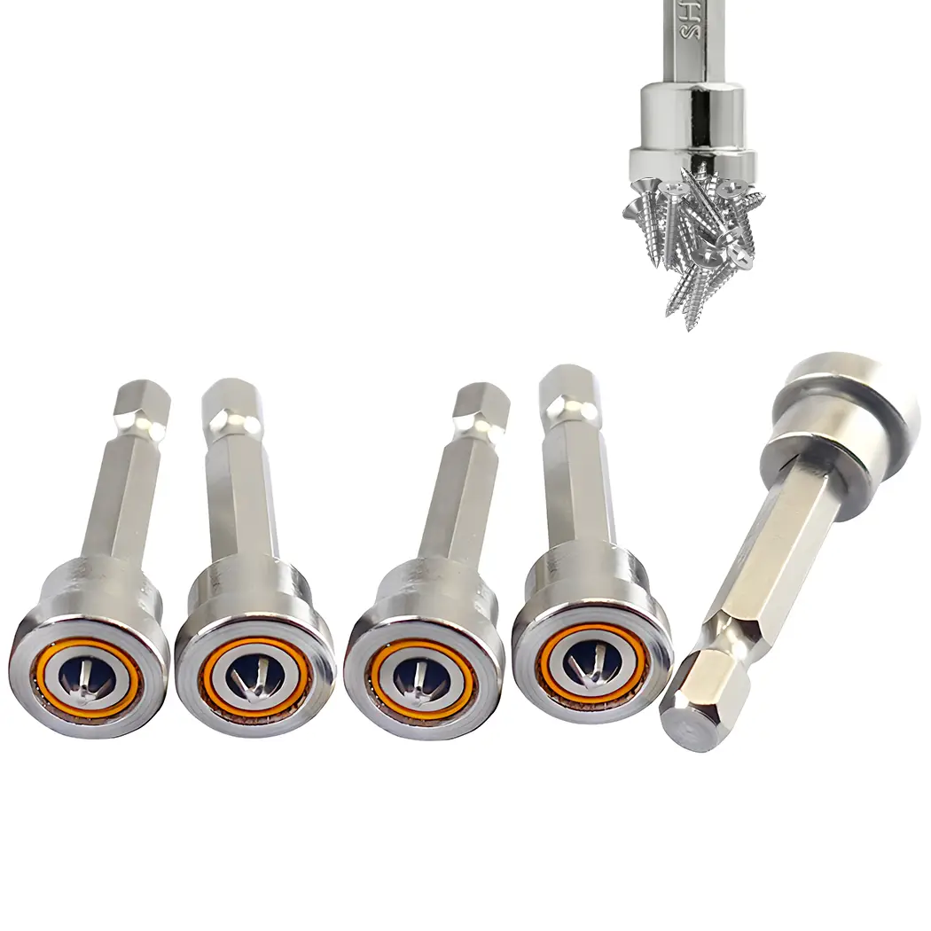 Teursa 5pcs Set Premium Magnetic Drywall Screw Setter - PH2 Bits for Plasterboard - Hex Shank Positioning Bit - Easy Drywall Installation