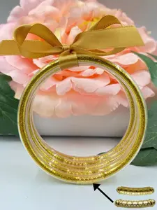 5-Piece Silicone Jelly Bangle Set, Fashion Stackable Bracelets, Christmas Party Jewelry Gift for Women & Couples