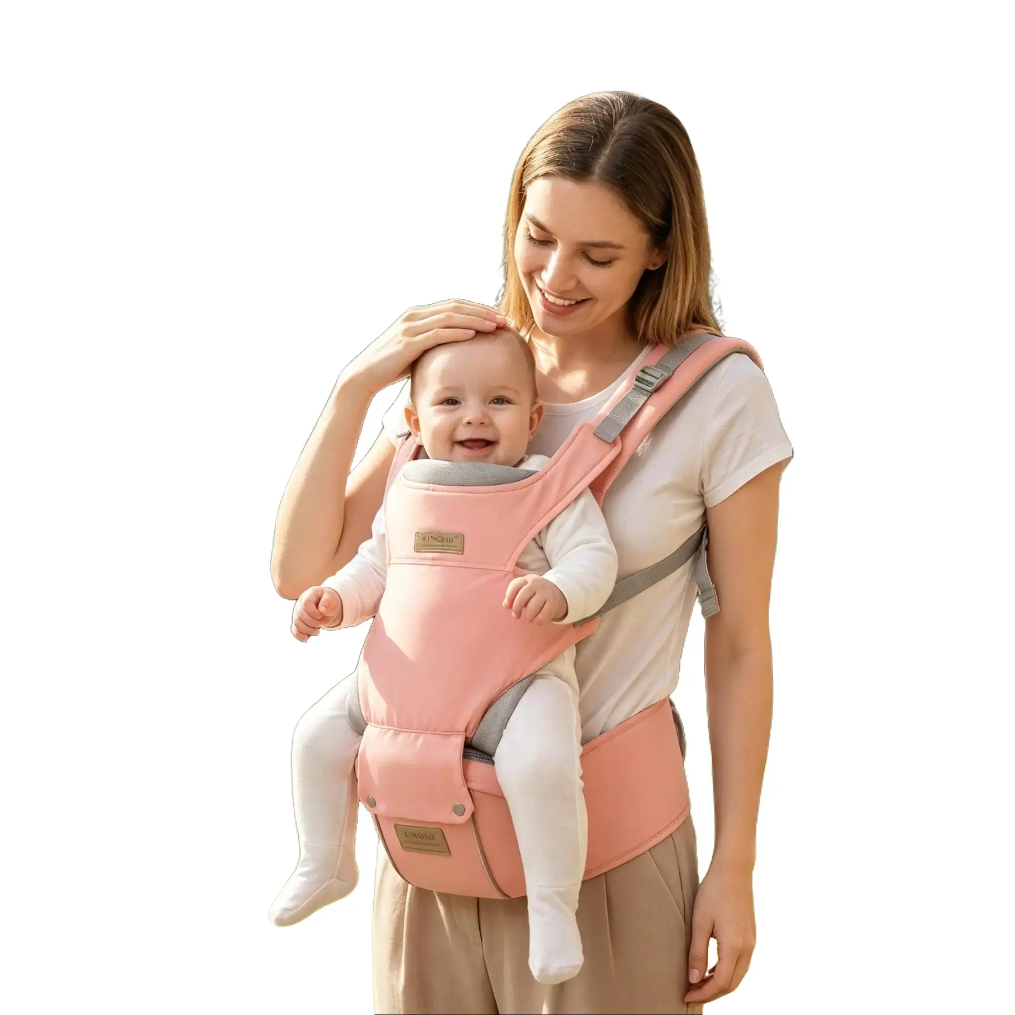 Ainomi Multi-Position Baby Carrier - Lightweight Ergonomic Unisex Backpack, Supportive Hip Seat, Polyester, Button Closure, Portable, Customizable Logos, Hand Washable, Infant & Toddler Holder, Toddler Carrier, Lightweight Ergonomic Carrier