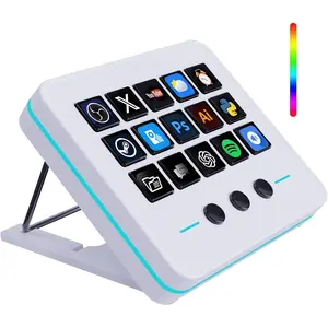 Macro Keypad, Stream Controller Deck Gaming Streaming Shortcut Keyboard, 18 Programmable  Customizable Visual AI Pad USB Soundboard for OBS, YouTube, Desk Office Setup, Laptop, PC,