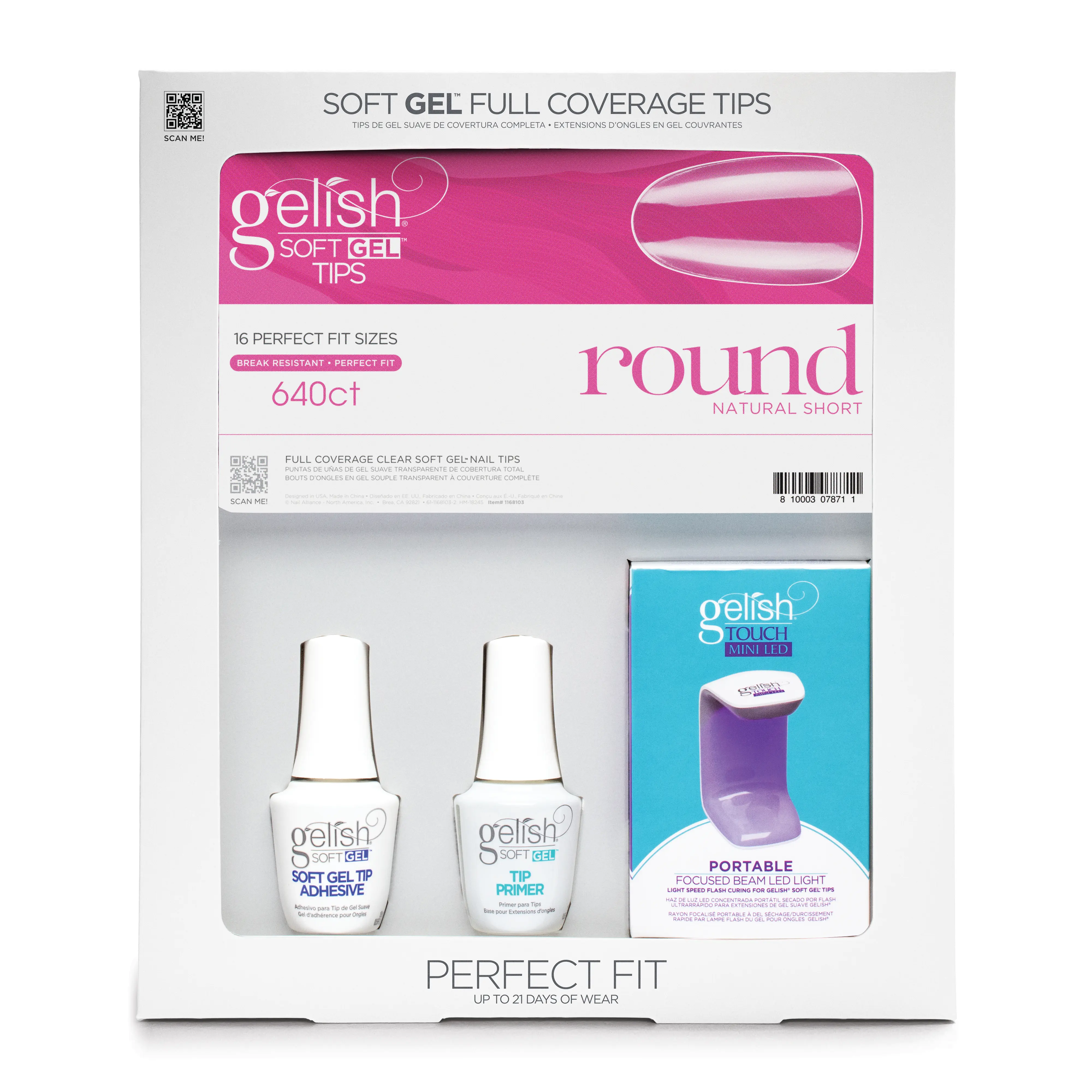 Gelish Soft Gel(TM) Intro Kit – Complete Nail Extension System, Professional 550ct Soft Gel(TM) Tips, Adhesive, Primer & LED Ligh for Long-Lasting, Easy Application