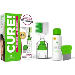 Guaranteed Cure for Super Lice-Safe, Non-Toxic (Complete Kit with 5.25oz Shampoo, Metal Comb & More)