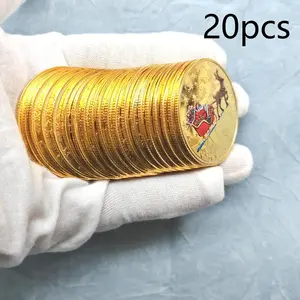 Christmas Themed Iron Metal Coins, Festive Reindeer Sleigh & Santa Design, Perfect for Party Games, Party Decoration, Holiday Decor & Ornaments, Ages 14+