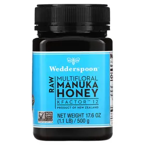 Wedderspoon Raw Multifloral Manuka Honey, KFactor 12, 1.1 lb (500 g)
