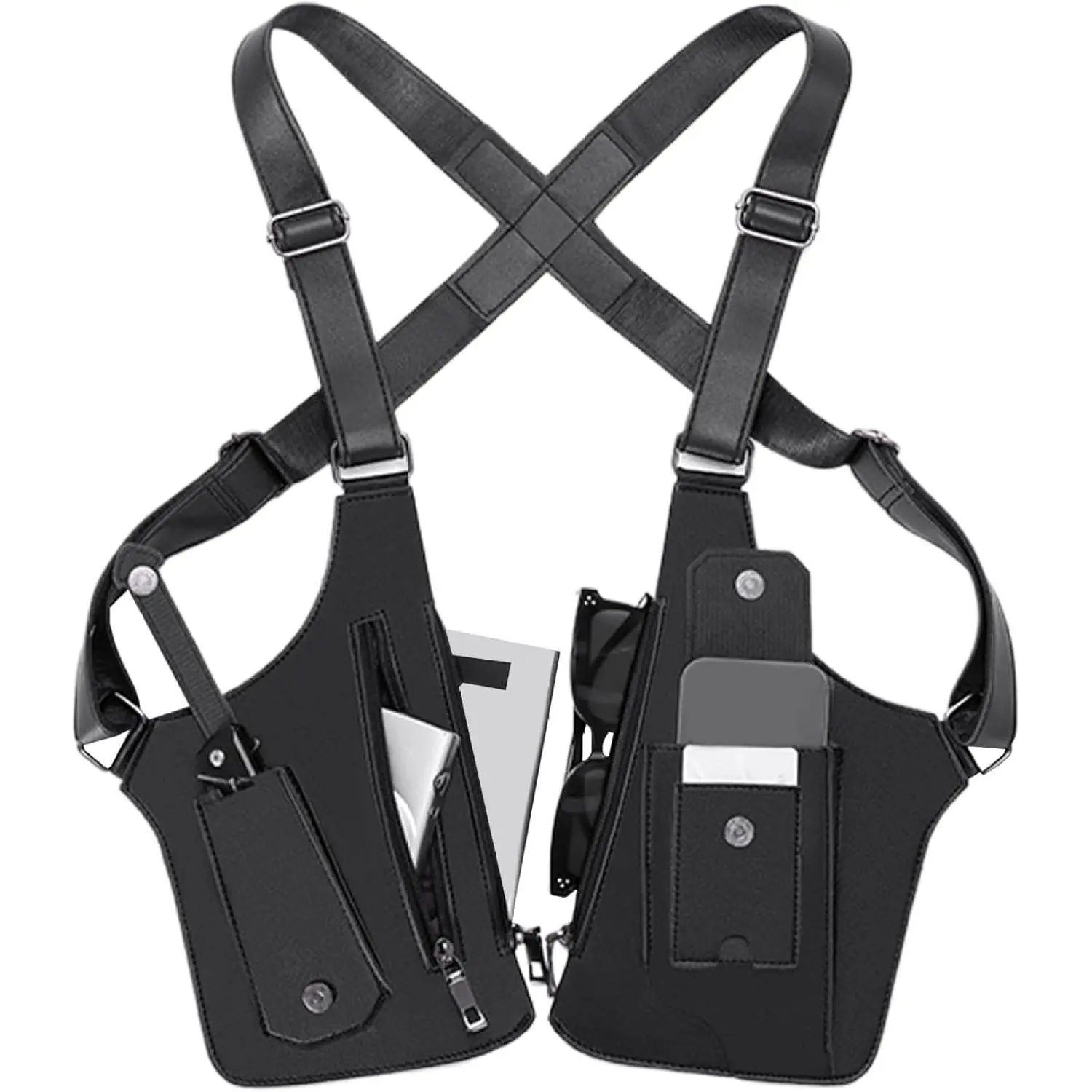 adjustable underarm backpack for men and women, anti-theft hidden storage, premium leather, lightweight pocket waist bag Bumbag shoulder bag, Side Pouch, Zipper Bum Bag