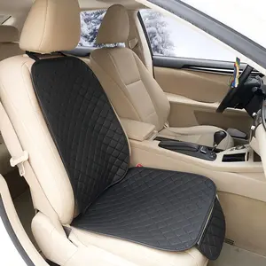 Fathersdaygift Universal Car Seat Cover Comfortable Durable Protector for All Cars 1pc Black Leather Look Front Seatcover
