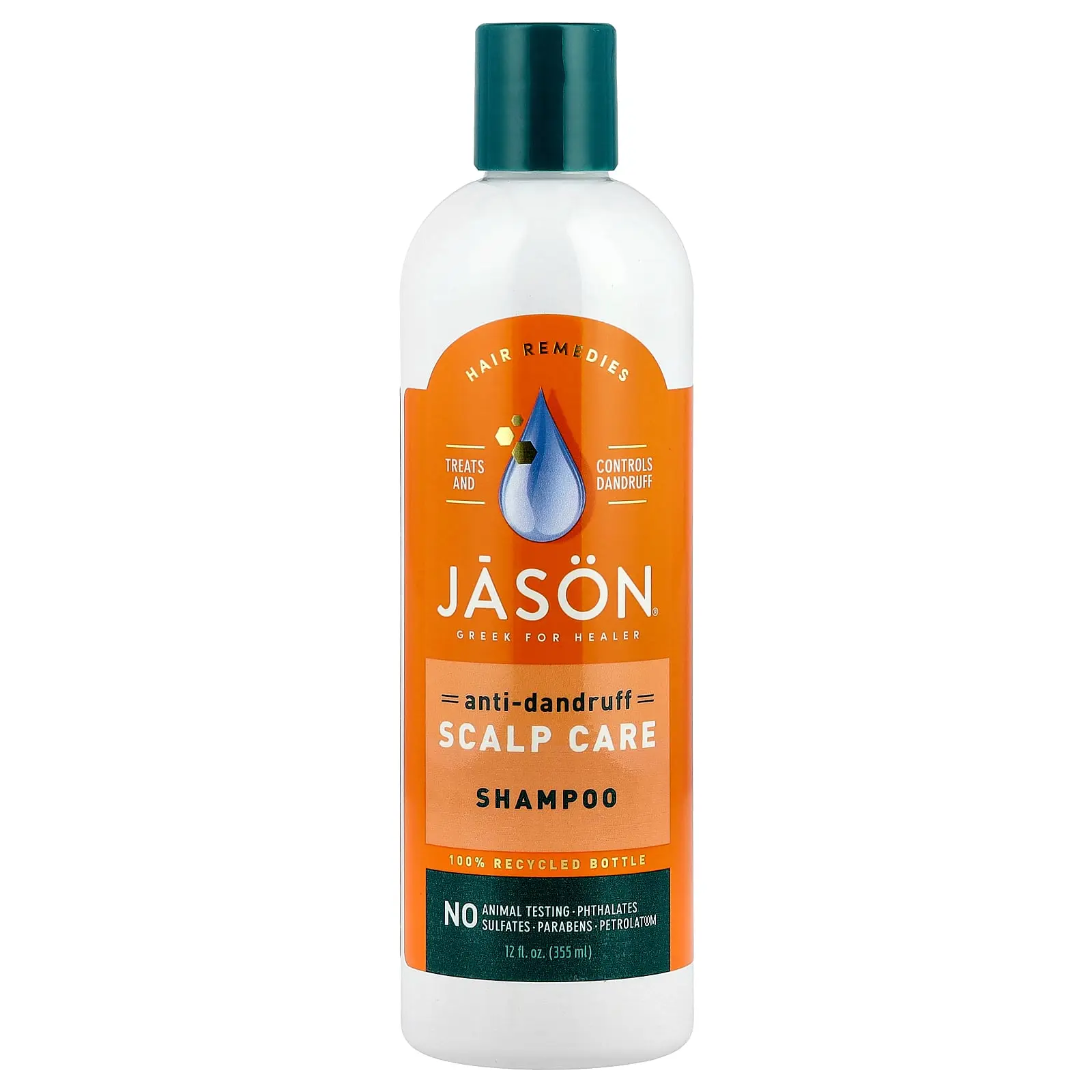 Jason Natural Anti-Dandruff Scalp Care Shampoo, 12 fl oz (355 ml)