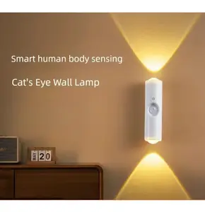 USB Rechargeable LED Night Light with Move Sensor, RGB Gradient Ambient Light, Automatic Light Changing, Dimmable Indoor Light, Magnetic Step Lamp for Entryway, Bedside, Desk, Closet, Led Rgb Lights