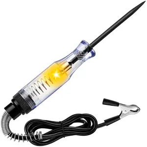 Test Light Automotive, Circuit Tester 6V-12V-24V DC  Electrical Test Pen with  Clip and Long Steel Probe, Continuity  Fuse Tester for Sedan, SUV, RV and