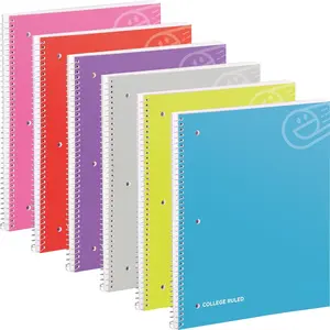 College Ruled Notebook, 1 Subject Notebook College Ruled, Hardcover Spiral Bound Notebooks for School and College, 70 Sheets lined Notebook (6 Pack)