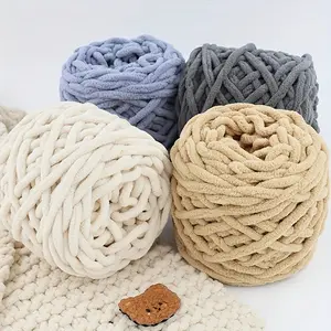 [100g Luxurious Polyester Yarn Blankets] Luxurious Thick Polyester Yarn for Knitting and Crocheting - 100g/1 Ball, Mixed Colors, Perfect for Blankets, Pillows, and More