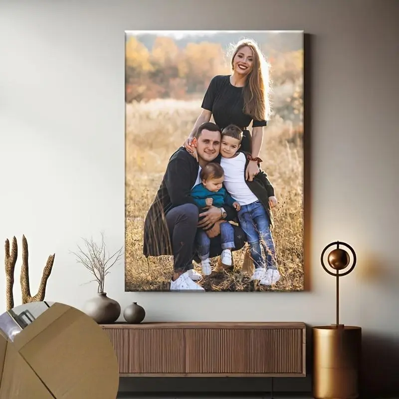 Custom Pine Wooden Frame Print, Personalized Love-Theme Wrapped Frame, Couples Gift, Bedroom Decor, Wall Art Decor, Home Supplies, Picture Frame, Solid Wooden Frame